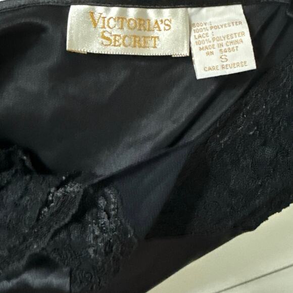 Vintage Victoria Secret Black Lace Slip SZ S - Picture 6 of 6